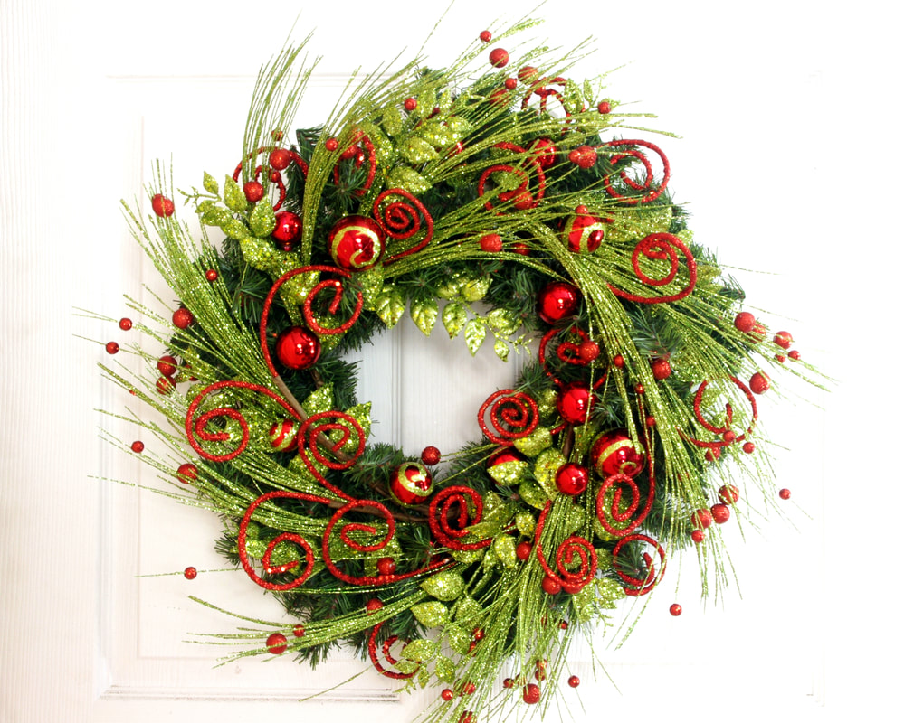 Christmas Wreath in Red and Green
