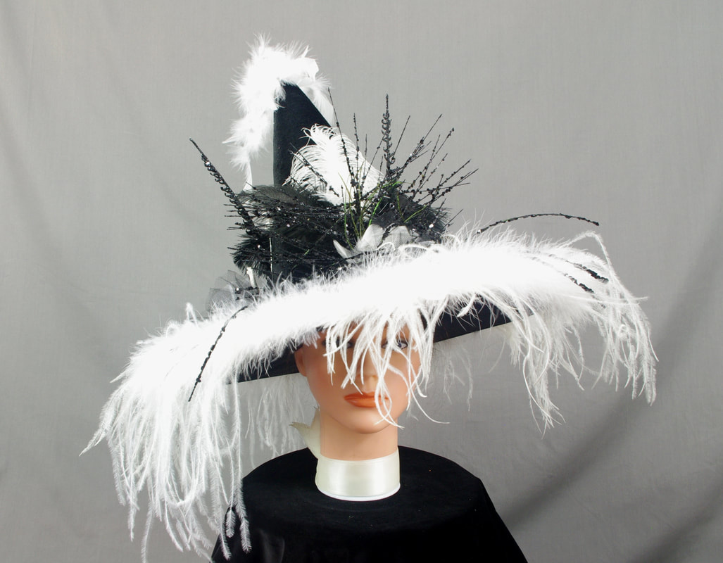 White and Black Witch Hat           
