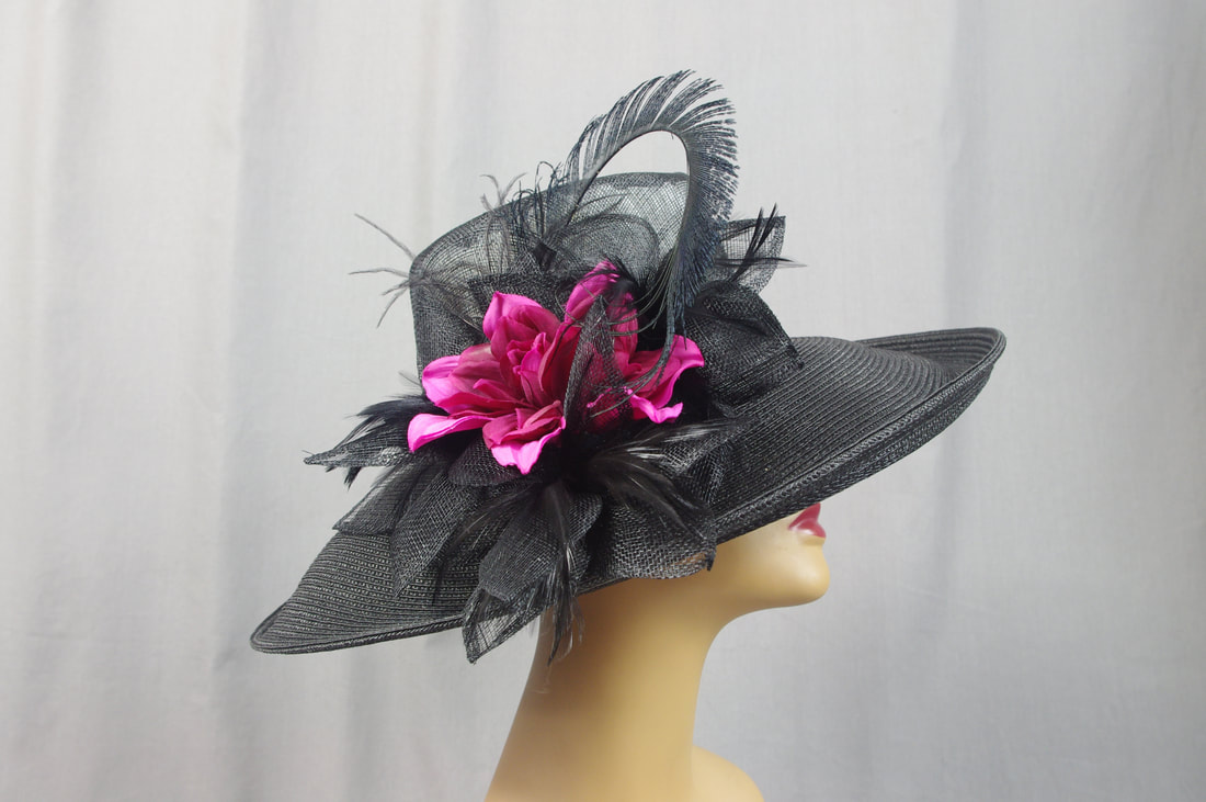 Pink and Black Kentucky Derby Hat
