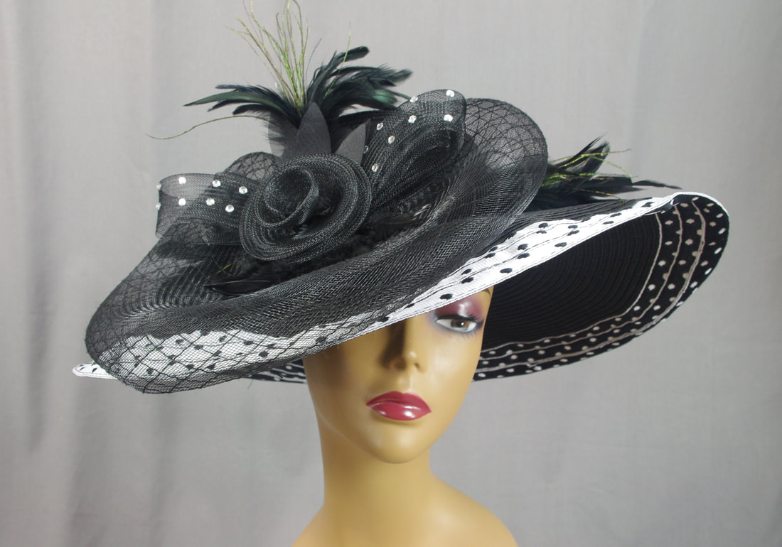 Silver and Black Kentucky Derby Hat